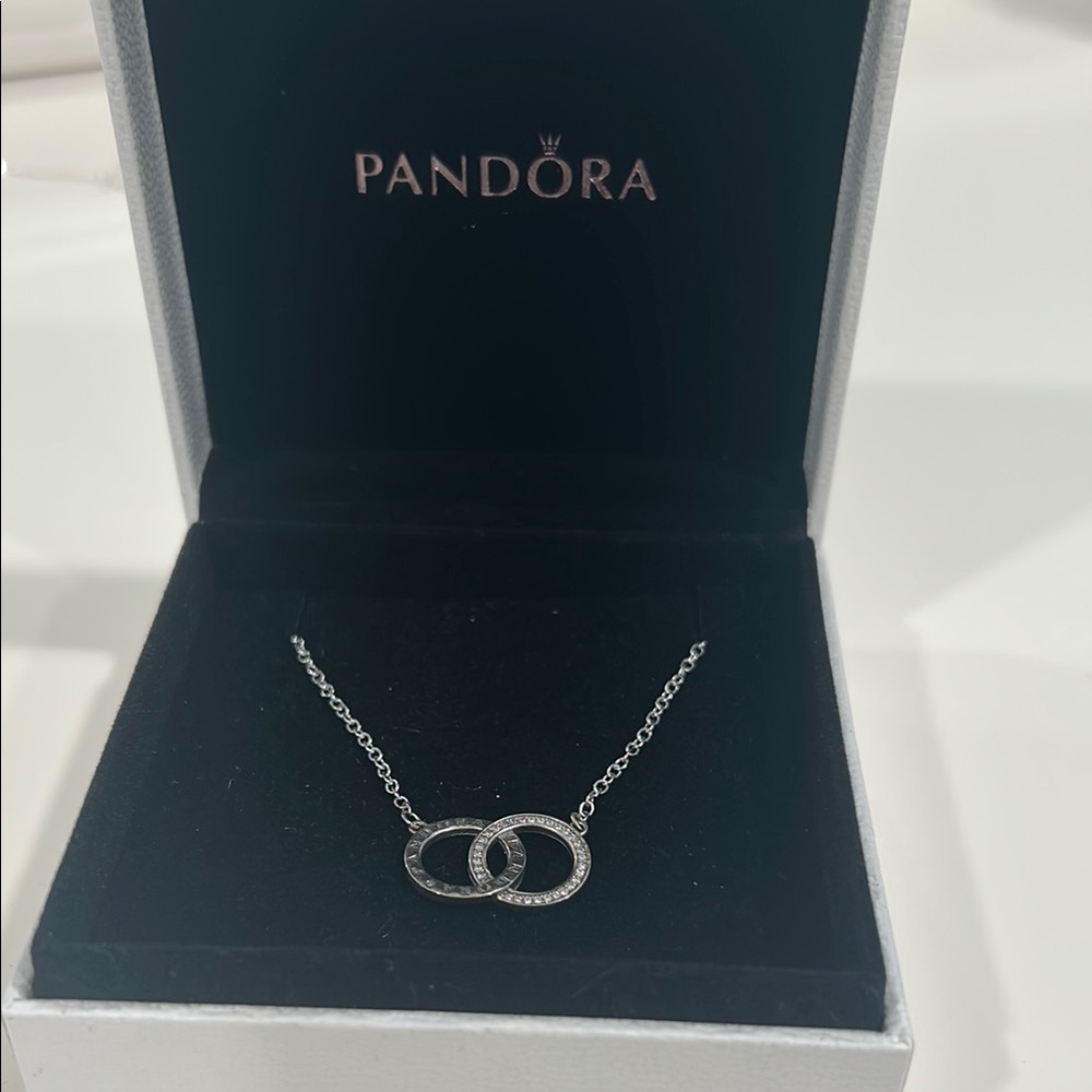 Pandora Silver Infinity Necklace Elegant Minimalist Design